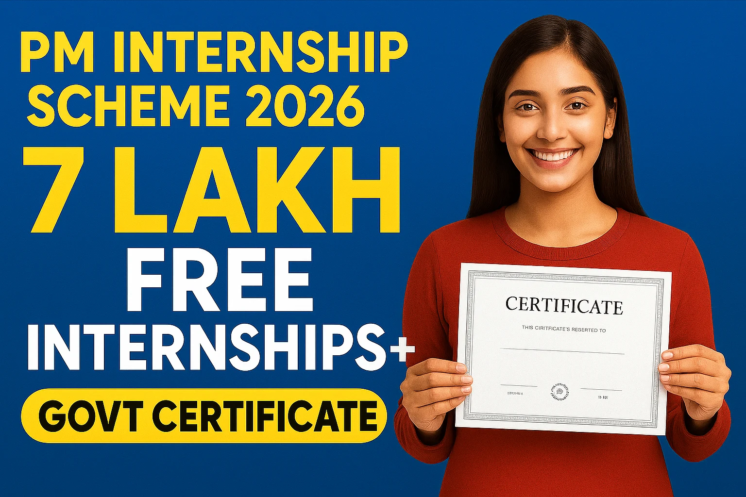 7 Lakh Free Internships Under PM Internship Scheme 2026 – Full Details Inside